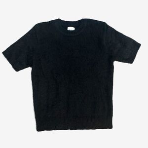 Anine Bing Black short sleeve Angora blouse sweater top size small
